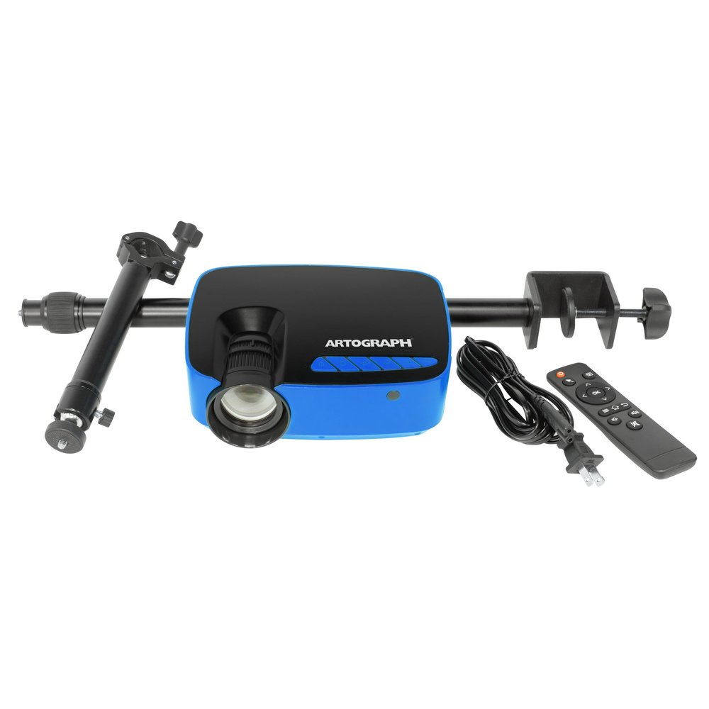 Artograph Flare 100 Digital Art Projector with Adjustable Monopod Stand, Blue/Black 1080p Native Resolution, Built-In Art Grids for Drawing and Tracing, WiFi and HDMI Compatible