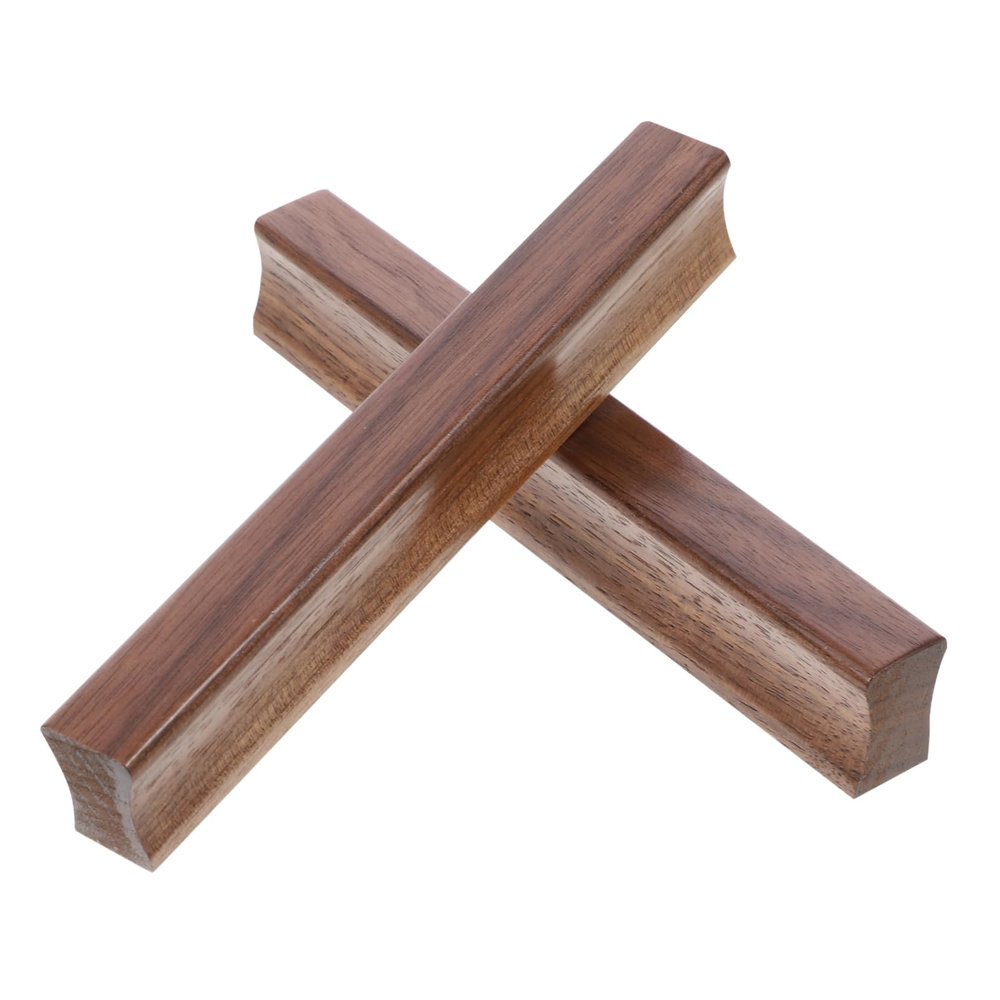 ARTIBETTER Elegant Black Drawer Pulls 2pcs Modern Cabinet Pulls Wood Handle Black Matte Finish