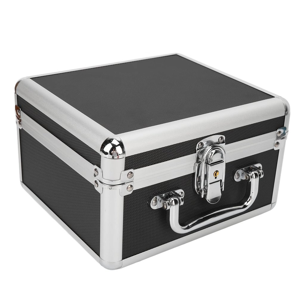 2.5in Hard Drive Storage Box Secure Double Large Capacity for Home Office, Black Aluminum Alloy ABS Case with Security Lock, Shockproof Waterproof(Not a Hard Drive, nor Does it