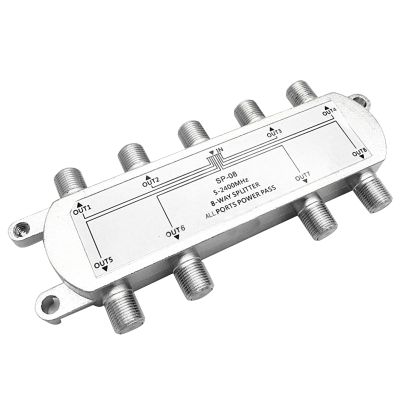 Fowspvzn 8-Way 5-2400 MHz Splitter RG6 Compatible Work with Satellite/Cable and Internet CATV Splitter
