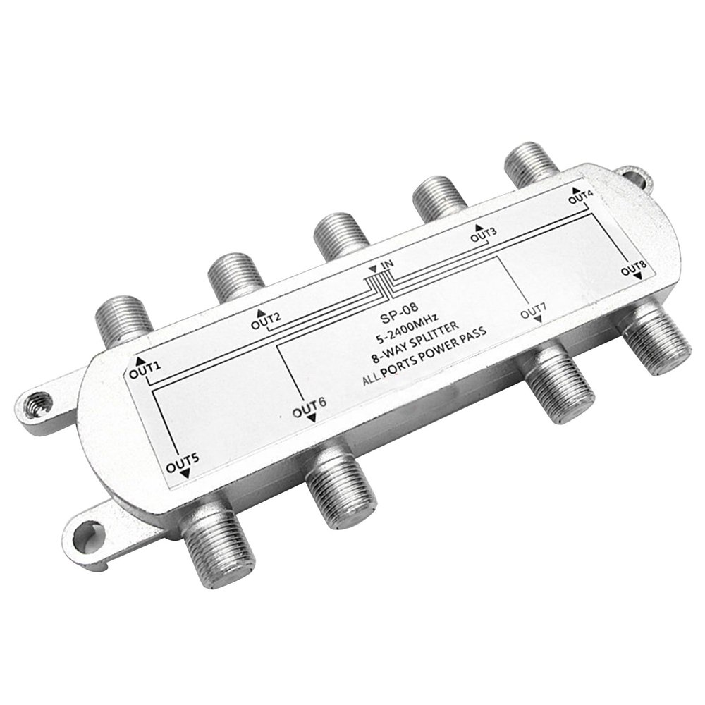 Fowspvzn 8-Way 5-2400 MHz Splitter RG6 Compatible Work with Satellite/Cable and Internet CATV Splitter