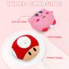 2 Pack Cute Case for AirPods 4th Generation Case, Anime Funny Soft Silicone Cover with Cleaning Kit & Keychain, Shockproof Protective Cover for Kids Women, for Apple AirPods 4 2024, Pink & Red view 4
