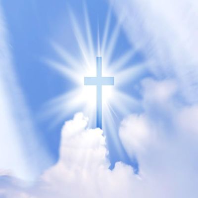 10x6.5ft Christian Cross Backdrop Holy Lights Heaven Sky Clouds Crucifix Photography Backdrop Blue Sky Lord Pray Resurrection of Jesus Easter Backdrop Christian Church Events Decor Photo Props
