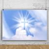 10x6.5ft Christian Cross Backdrop Holy Lights Heaven Sky Clouds Crucifix Photography Backdrop Blue Sky Lord Pray Resurrection of Jesus Easter Backdrop Christian Church Events Decor Photo Props view 2