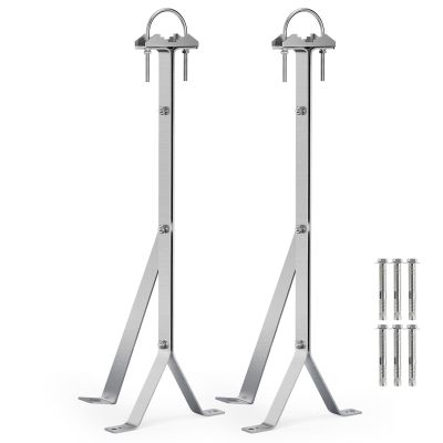 24 Inch Antenna Wall Mount Stainless Steel Stand Off Wall Mast Mount Clamps Windproof Antenna Mounting Bracket (24 inch)