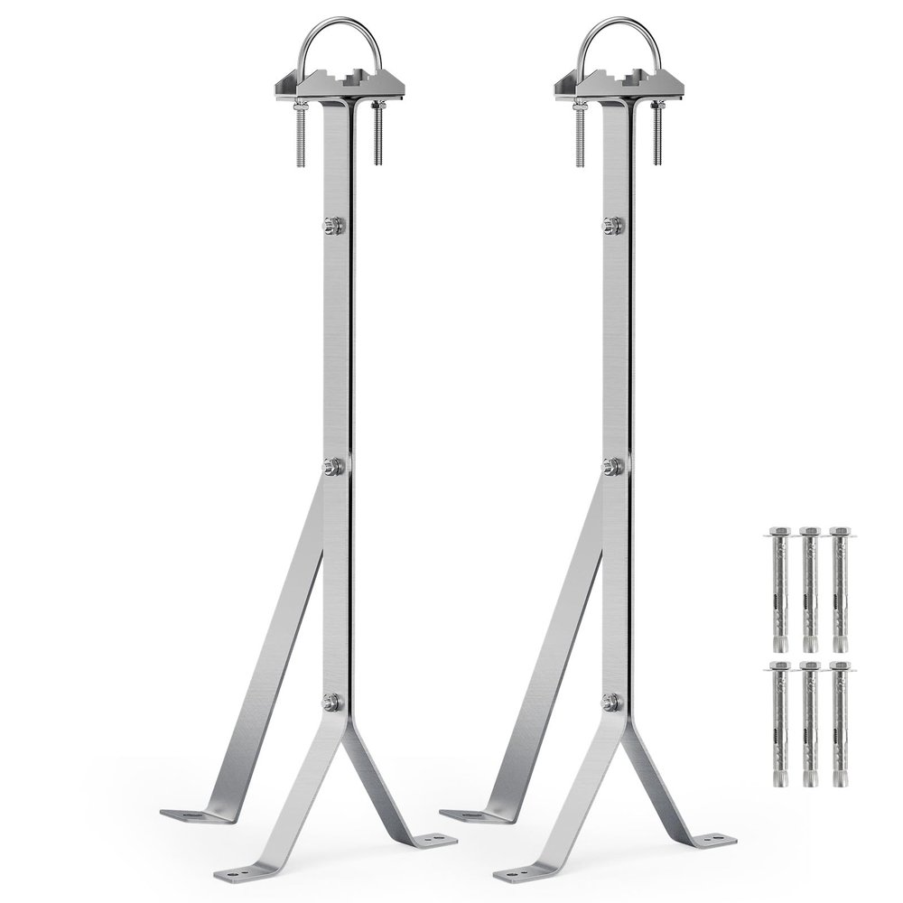 24 Inch Antenna Wall Mount Stainless Steel Stand Off Wall Mast Mount Clamps Windproof Antenna Mounting Bracket (24 inch)