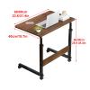 Adjustable Rolling Laptop Desk Stand with Wheels, Metal Frame, Height Adjustable - Brown, 80 * 40cm/31.4 * 1 - Portable Computer Stand for Bed, Breakfast, Coffee Table (Bianco 60*40cm/23.6*15.7in view 2