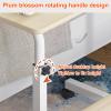 Adjustable Rolling Laptop Desk Stand with Wheels, Metal Frame, Height Adjustable - Brown, 80 * 40cm/31.4 * 1 - Portable Computer Stand for Bed, Breakfast, Coffee Table (Bianco 60*40cm/23.6*15.7in view 4