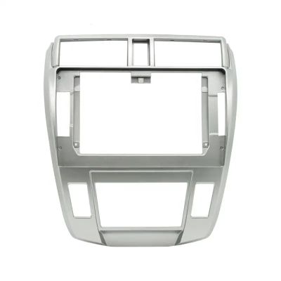 Car Front Side Air Outlet Vent Frame Trim Compatib Car Stereo Audio 2Din Fascia Frame/Fit for Honda City 2008-2013 at AC 10.1" Big Screen Radio Dash Fitting Panel Installtion Kit ABS Silver Car Stere