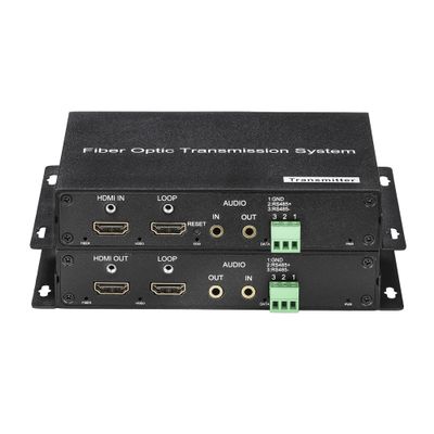 Hebbeko 4K HDMI Over Fiber Optic Converter Extender with 10G SFP LC Singlemode up 10Km Uncompressed No Latency Support Up 4K 60Hz A Pair (with RS485)
