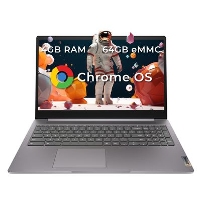 Lenovo IdeaPad 3 15.6" FHD Anti-Glare Chromebook, Intel Celeron N4500, 4GB LPDDR4 RAM, 64GB eMMC, Intel UHD Graphics, HD Camera, HD Audio, Wi-Fi, Chrome OS, Artic Grey (Renewed)