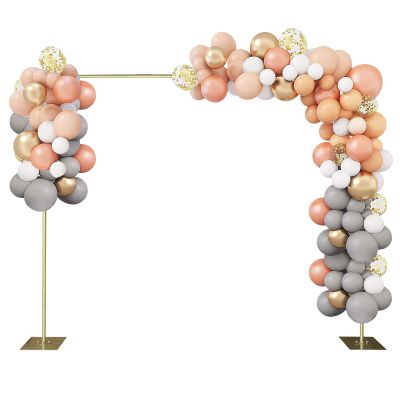10x10FT Heavy Duty Backdrop Stand Pipe and Drape Backdrop Stand Kit Adjustable Height Photo Background with Metal Base for Photography Wedding Parties, Gold