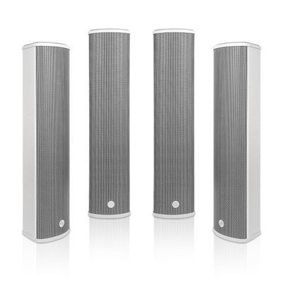 Sound Town Four 70V/100V 4x5 Weather-Resistant Column Array Passive Speakers, with IP55-rated Aluminum Enclosure, for Home & Commercial Installations, Grey (TARVOS-CL45GX4)