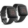 2 Pack Bands Compatible With Fitbit Versa/Versa 2 / Versa Lite/Versa SE, Classic Soft Silicone Sport Strap for Women Men (Black+Black, Small) view 1