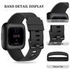 2 Pack Bands Compatible With Fitbit Versa/Versa 2 / Versa Lite/Versa SE, Classic Soft Silicone Sport Strap for Women Men (Black+Black, Small) view 2