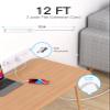 2 Pack Power Strip, 12FT Long Extension Cord, Surge Protector with 6 Outlets and 4 USB Charging Ports(2 USB C), Flat Plug Overload Protection, Wall Mount for Home Office Dorm College view 2