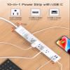 2 Pack Power Strip, 12FT Long Extension Cord, Surge Protector with 6 Outlets and 4 USB Charging Ports(2 USB C), Flat Plug Overload Protection, Wall Mount for Home Office Dorm College view 3