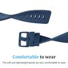 2 Pack Bands Compatible With Fitbit Versa/Versa 2 / Versa Lite/Versa SE, Classic Soft Silicone Sport Strap for Women Men (Black+Navy Blue, Small) view 3