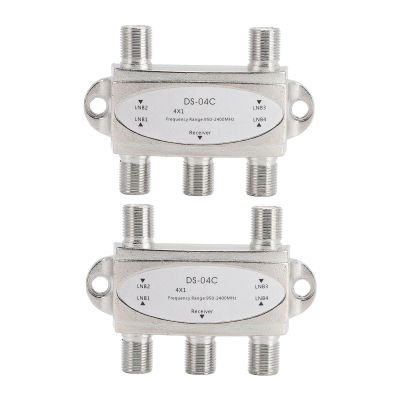 4x1 DiSEqC Switch, Satellite Signal Switch Splitter, 950 to 2400MHz with High Isolation Broadband, 75 Port Impedance