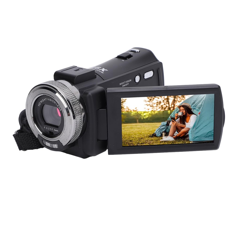 1080P Video Camera Recorder, Full HD 30MP Camcorder 16X Zoom, 2 Batteries, with Remote Control (US Plug)