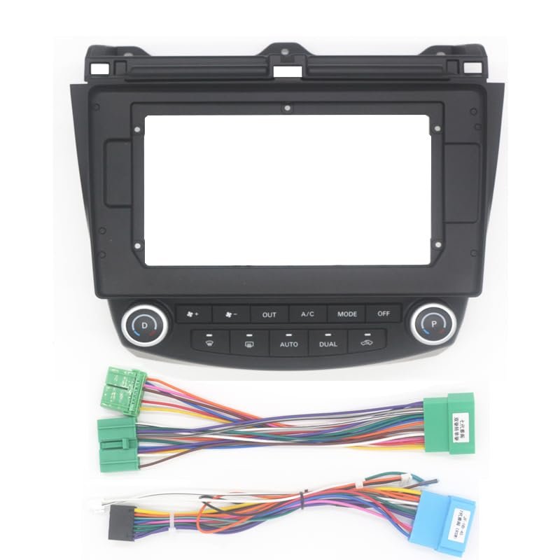 2 Din Head Unit Car Radio Fascia Compatible with Accord 7 2004-2007 Auto Stereo Audio Player DVD Panel Dash Kit Frame Bezel Faceplate(Fascia and cable,9 inch)