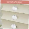 TOBBOMEY 2pcs Transparent Crystal Drawer Knobs Elegant Pull Handles for Cabinets Dressers and Wardrobes Durable Crystal Design Easy to Install for Home Decor view 3