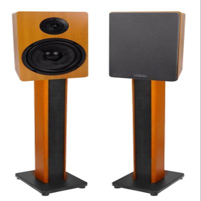 Rockville Bundle: (2) ROCKSHELF 64C 400w Wood 6.5" Home Theater Bookshelf Speakers/4 Ohm Bundle with (2) RHTSC 36" Bookshelf Speaker Stands Surround Sound Home Theater (4 Items)