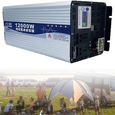 Power inverter Pure Sine Wave 10000W / 12000W Peak Power Inveter DC 12V/24V/48V/60V/72V to 110V/220V,with LCD Display,with USB Port,High Current AC Port,for Cars/Outdoors/Travel/Home(12000W,60Vto110V)