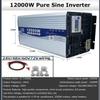 Power inverter Pure Sine Wave 10000W / 12000W Peak Power Inveter DC 12V/24V/48V/60V/72V to 110V/220V,with LCD Display,with USB Port,High Current AC Port,for Cars/Outdoors/Travel/Home(12000W,60Vto110V) view 2