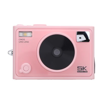 5K 72MP Digital Camera, 2.8in Screen, Front Rear Dual Camera, Special Effects Filters, Slow Motion, Timelapse, 1300mAh Compact Camera for Life Recording (Pink)