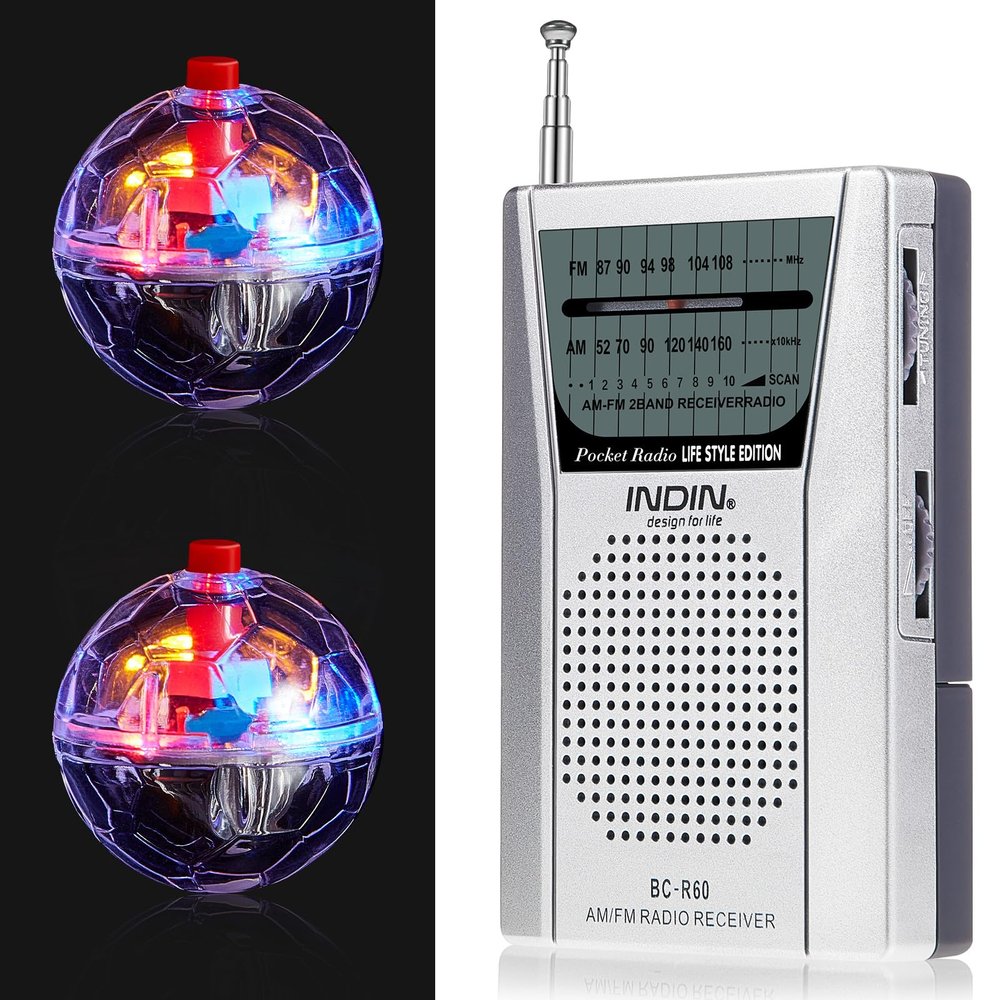 Saillong 2 Ghost Hunting Kit Includes Spirit AM FM Radio Box Paranormal Ghost Hunting Equipment Tools with Light up Cat Ball LED Glowing Motion Activated Cat Ball Toy