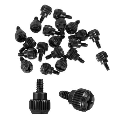 20PCS Computer Case Thumb Screws 6-32 Thread PC Computer Case Thumb Screws Thread Screws for Computer PC Case Power Supply PCI Slots Hard Drives Black