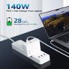 140W USB C Charger, DERLULU GaN Fast Charger, 2-Port USB-C Compact Foldable Charger for Laptops, MacBook Air/Pro, iPad, iPhone 17/16/15 Pro, Galaxy S24/S23, AirPods, and More view 4