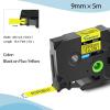 POPOBUY 50 Pack TZ TZe 9mm 0.35 inch Laminated Yellow Tape Compatible for Brother P-Touch TZ-C21 TZe-C21 3/8" Label Tape for PT-D210 D220 D400 D600 H110 Label Maker, Black on Fluorescent Yellow view 2