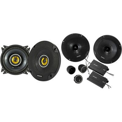 Kicker 46CSS654 CS-Series CSS65 6.5-Inch (160mm) Component System with .75-inch tweeters w/ 46CSC44 4" Coaxial Bundle