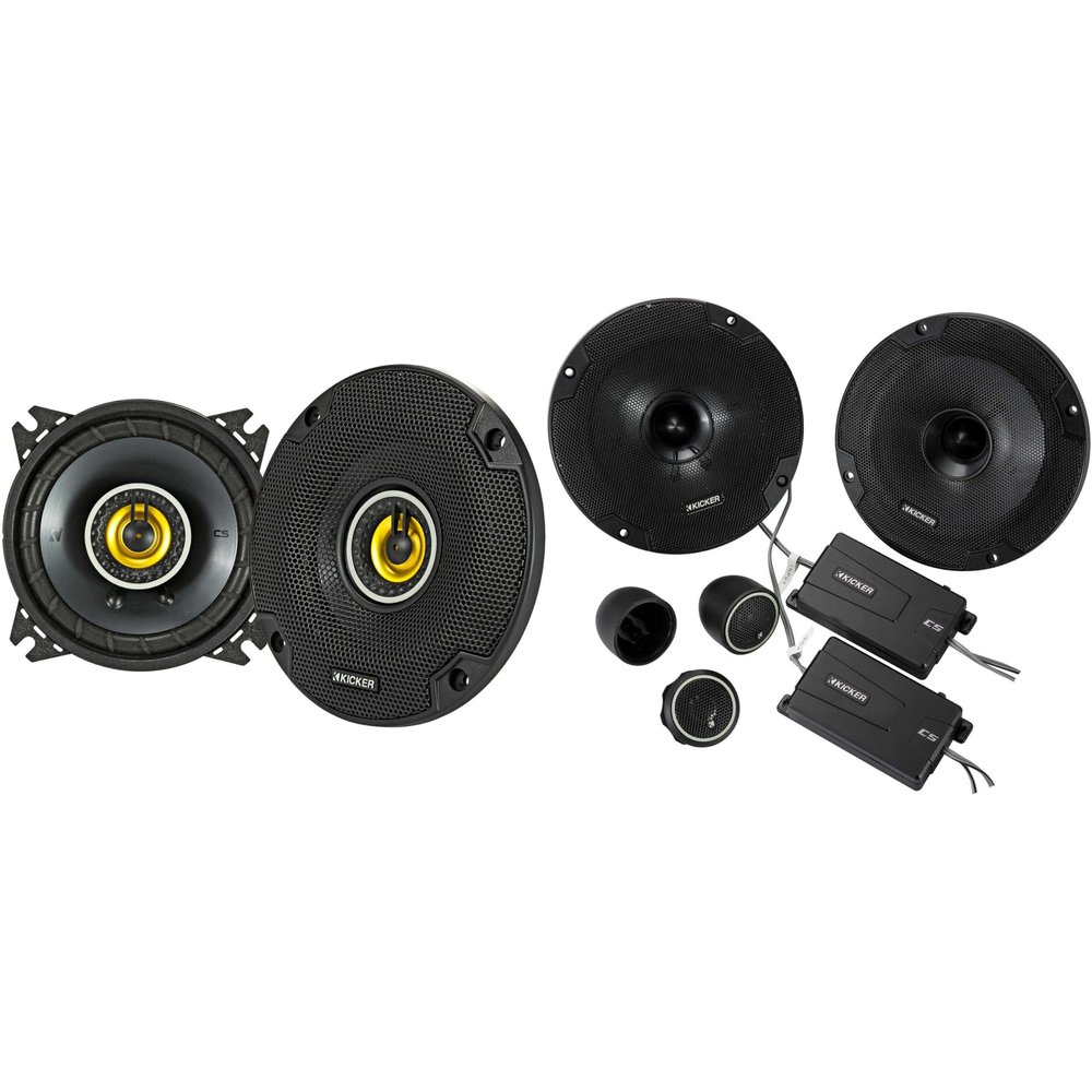 Kicker 46CSS654 CS-Series CSS65 6.5-Inch (160mm) Component System with .75-inch tweeters w/ 46CSC44 4" Coaxial Bundle