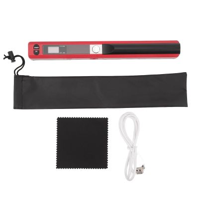 Handheld Image Scanner, Portable Document Scanner, A4 Color Photo Scanner with 900DPI Resolution for Business, Home, Office (red)