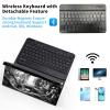 Qindaiwen Keyboard Case for Amazon Fire HD 10 Tablet (13th/11th Generation,2023/2021 Release) 10.1", PU Leather Stand Cover with Detachable Bluetooth Keyboard, Alien Forest Landscap view 3