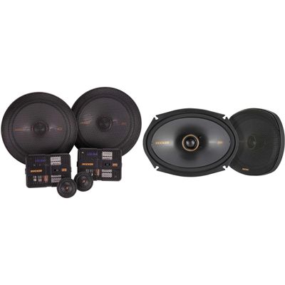 Kicker 51KSS6704 KS-Series 6.75" Component System with 1" tweeters w/ 51KSC6904 6x9 2 Way Coaxial Bundle