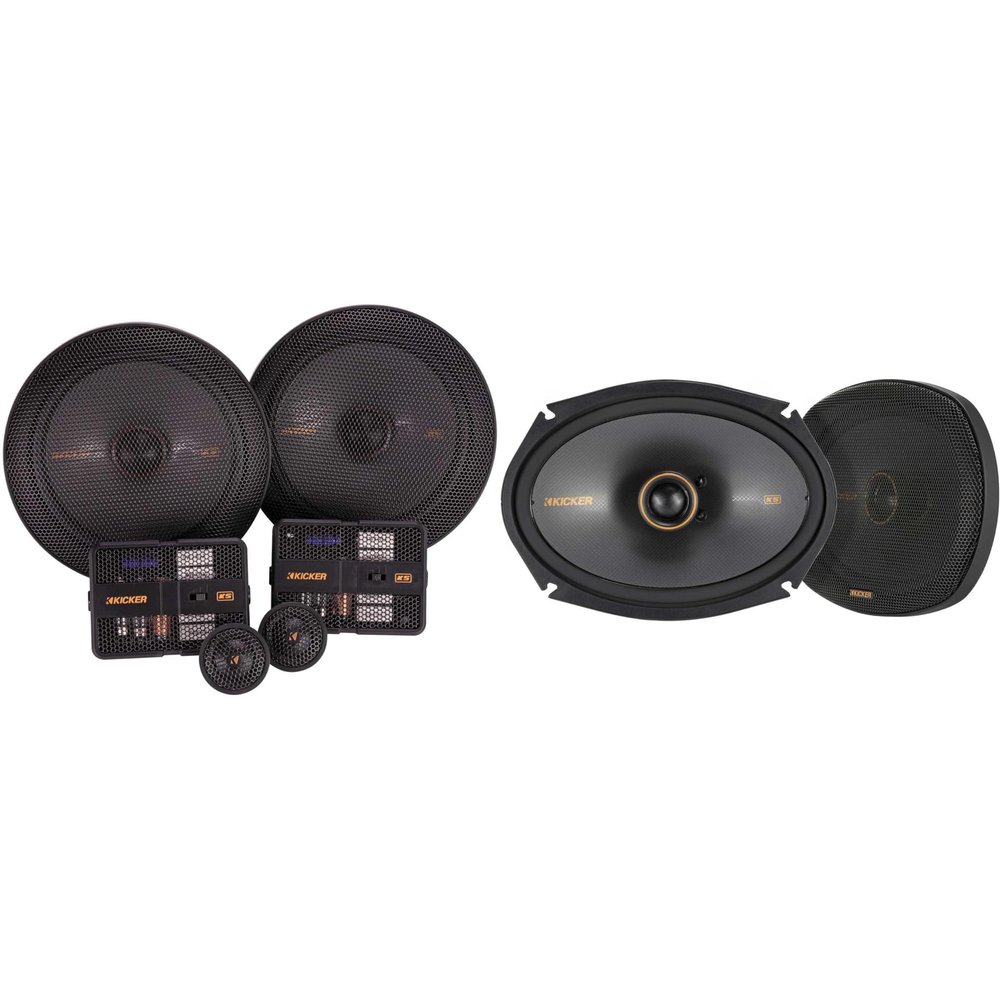 Kicker 51KSS6704 KS-Series 6.75" Component System with 1" tweeters w/ 51KSC6904 6x9 2 Way Coaxial Bundle