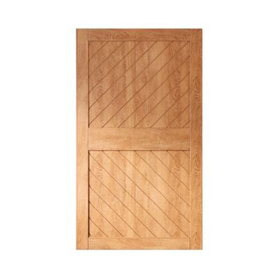 Homacer 50 in. x 84 in. Slanted Stripe Design 003 Early American Finished & Unassembled Pine Wood Barn Door (Interior Use Only)