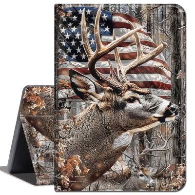 Case for 6.8" Kindle Paperwhite (11th Generation-2021) and Kindle Paperwhite Signature Edition,Slim Lightweight Smart Shell Stand Cover with Auto Wake/Sleep,USA Flag and Deer
