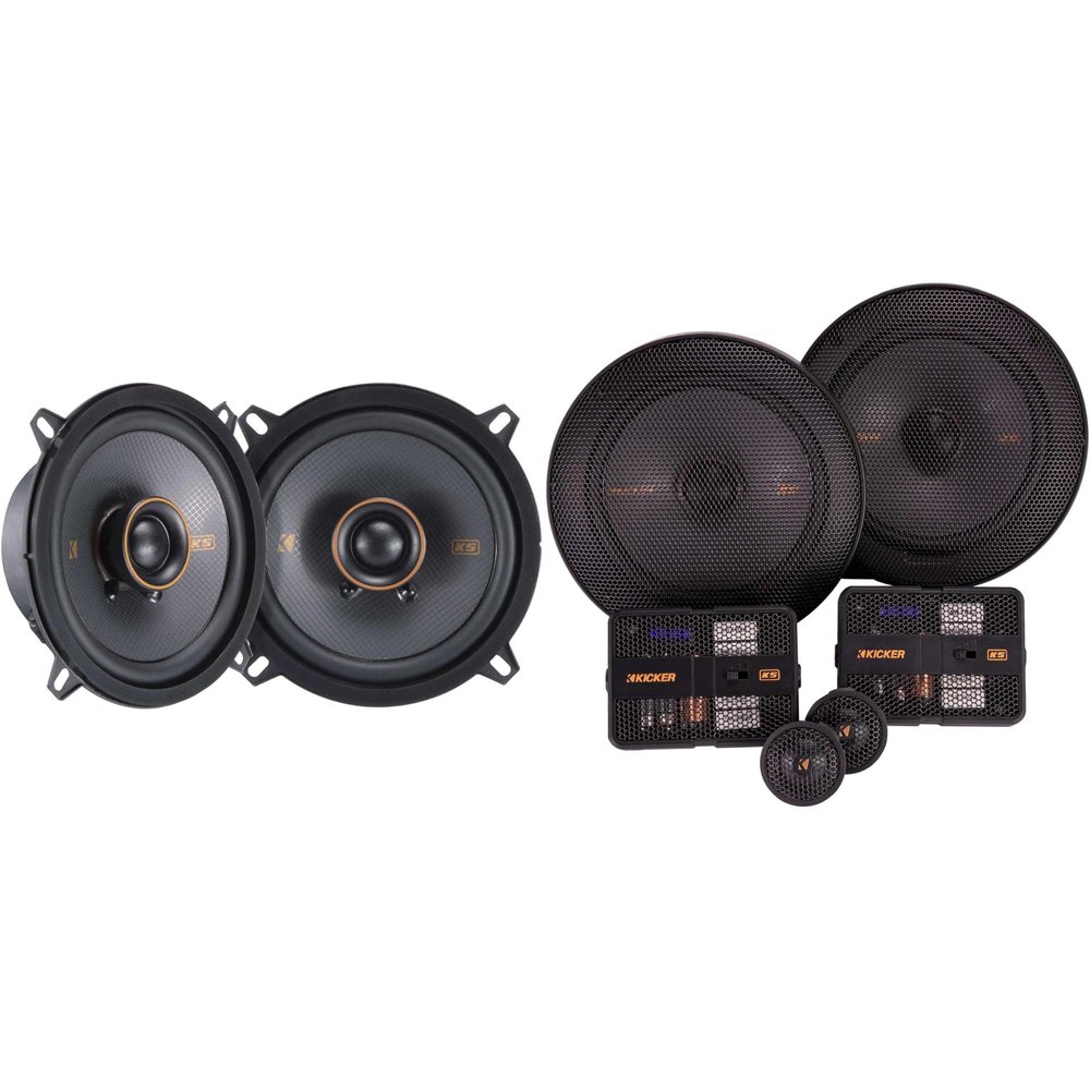 KICKER 51KSS6504 KS-Series 6.5" Component System with 1" tweeters w/ 51KSC504 5.25" Coaxial Bundle