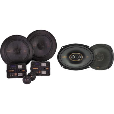 Kicker 51KSS6504 KS-Series 6.5" Component System with 1" tweeters w/ 51KSC69304 6x9 3 Way Coaxial Bundle