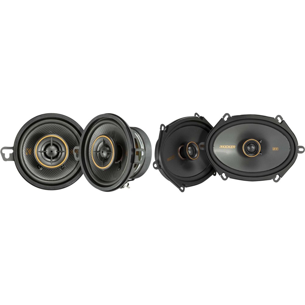 KICKER 51KSC6804 KS-Series 6x8 Coaxial Speakers with .75" tweeters w/ 51KSC3504 3.5" Coaxial Bundle