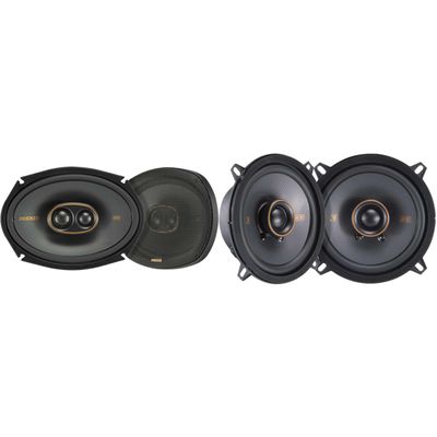 Kicker 51KSC69304 KS-Series 6x9 3-Way Speakers with 1" and .75" tweeters w/ 51KSC504 5.25" Coaxial Bundle