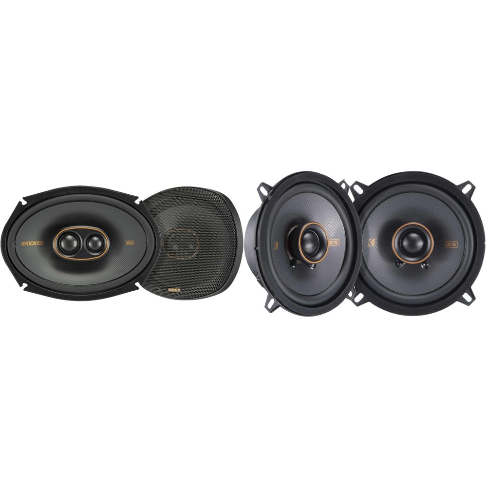 Kicker 51KSC69304 KS-Series 6x9 3-Way Speakers with 1" and .75" tweeters w/ 51KSC504 5.25" Coaxial Bundle