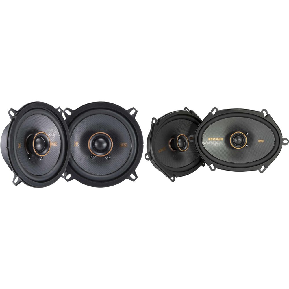 KICKER 51KSC6804 KS-Series 6x8 Coaxial Speakers with .75" tweeters w/ 51KSC504 5.25" Coaxial Bundle