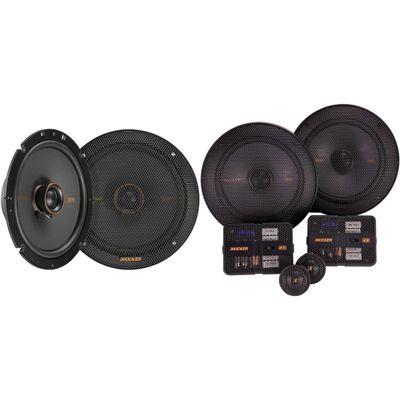 KICKER 51KSS6504 KS-Series 6.5" Component System with 1" tweeters w/ 51KSC6704 6.75" Coaxial Bundle