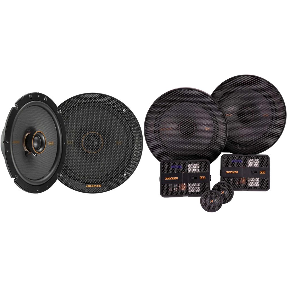 KICKER 51KSS6504 KS-Series 6.5" Component System with 1" tweeters w/ 51KSC6704 6.75" Coaxial Bundle